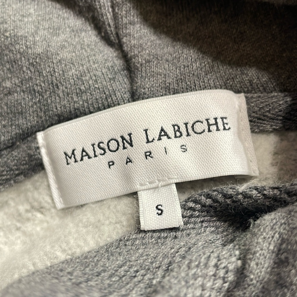 Maison Labiche Paris Gray Palm Embroidered Cropped Sweatshirt - Picture 2 of 9